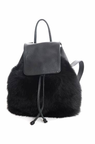Fur and leather back pack